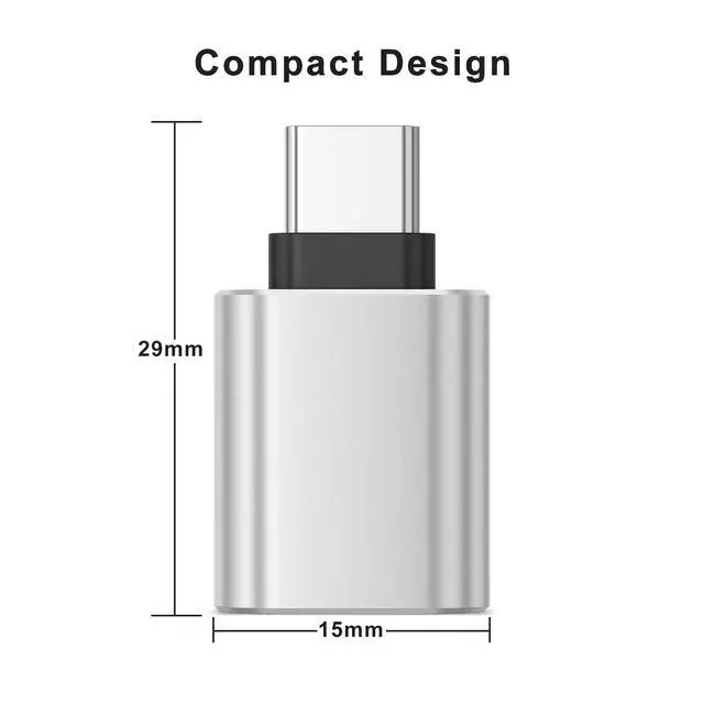 Alt view image 2 of 6 - 4 Pack USB C to USB Adapter, USB C Male to USB Female Adapter for MacBook Pro,iPhone 15 16 17 Pro Max,Samsung Galaxy S9 S10 S20 S21 S22 S23 S24 S25 Ultra and More Type C Devices (Silver)