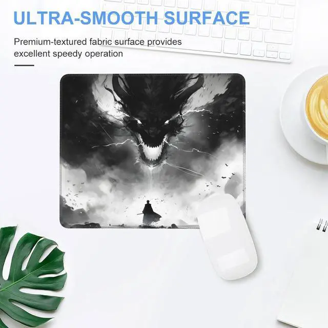 Alt view image 4 of 7 - Mouse Pad, Anime Samurai Fighting The Devil Mouse Pads for Desk,Soft Computer Mouse Mat Square Waterproof Non-Slip Rubber Base Gaming MousePads for Women Men,Laptop,Office