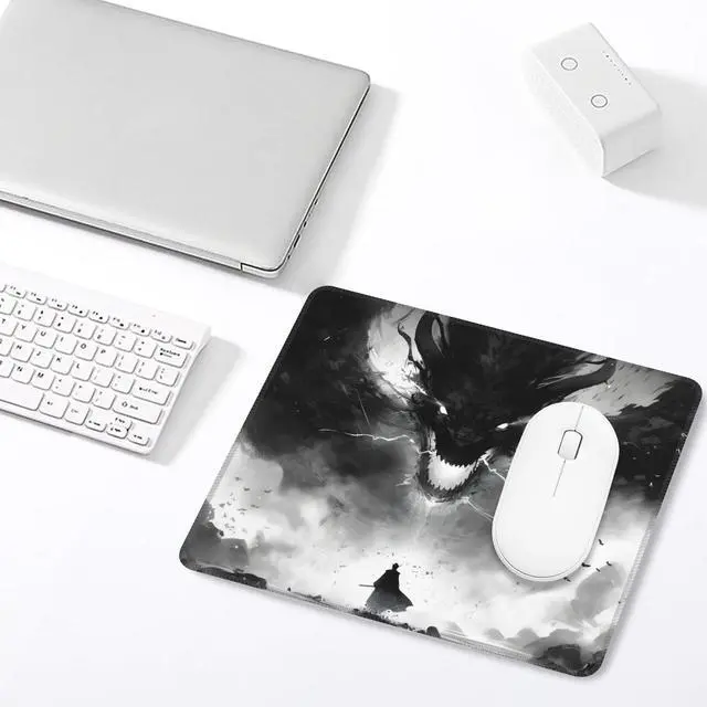 Alt view image 6 of 7 - Mouse Pad, Anime Samurai Fighting The Devil Mouse Pads for Desk,Soft Computer Mouse Mat Square Waterproof Non-Slip Rubber Base Gaming MousePads for Women Men,Laptop,Office