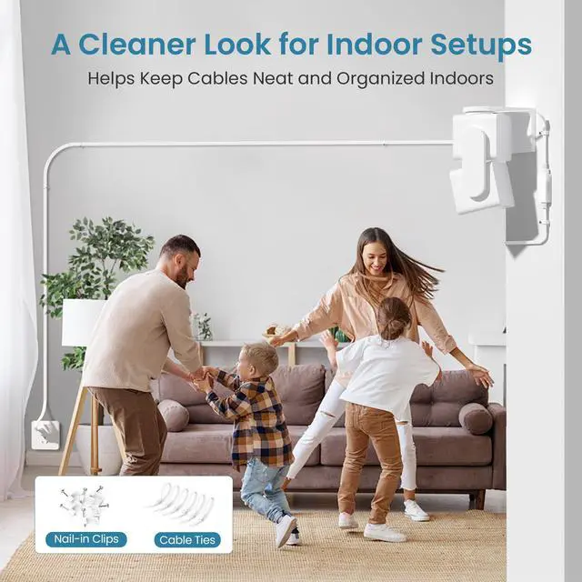 Alt view image 6 of 7 - Google Nest Camera Extension Cord 15FT 2Pack,USB Extension Cable Flat Compatible with Ring Cam,WYZE Cam V4 V3 V2,OG,Blink Mini 2,Outdoor 4,XT,Weatherproof Long Power Extender Charging Cable