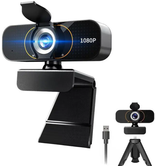 Main image of 1080p Computer Webcam for Laptop: Plug and Play No Driver Needed 3 Hours Non-Stop Crystal Clear for Video Conferencing/Zoom/Teams and Remote Work (with Tripod)