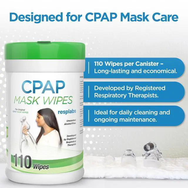 Alt view image 5 of 5 - resplabs CPAP Mask Wipes Unscented Cleaner for Full Face, Nasal Masks & Supplies 110 Wipes