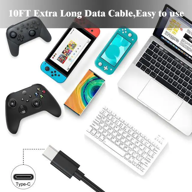 Alt view image 6 of 7 - Charger Charging Cable for Switch/Switch Pro & Lite, for Xbox Series X/S, PS5/PS5 Pro Controller Replacement USB Type C Cord 10 Feet