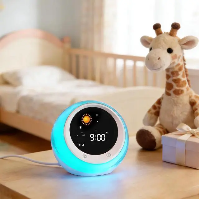 Alt view image 3 of 7 - Time to Wake Alarm Clock for Kids, Children's Sleep Trainer, Kids Wake Up Light, Sleep Sound Machine, Ideal Gift for Toddlers