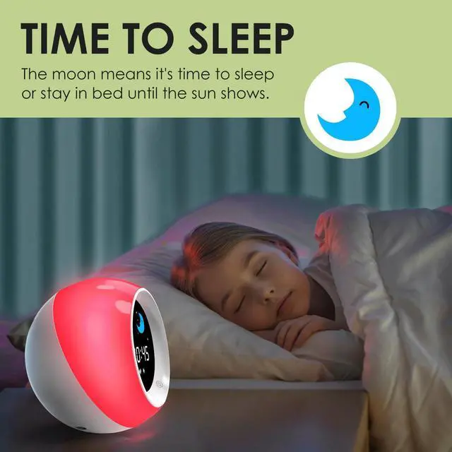 Alt view image 4 of 7 - Time to Wake Alarm Clock for Kids, Children's Sleep Trainer, Kids Wake Up Light, Sleep Sound Machine, Ideal Gift for Toddlers