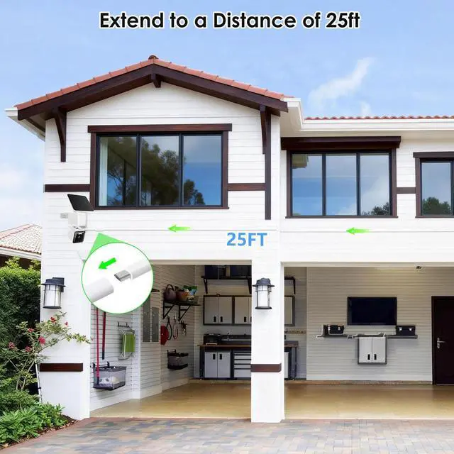 Alt view image 5 of 7 - 25FT Outdoor Power Adapter for WYZE Cam Pan V4,WYZE Duo/Solar Cam Pan, L-Shape Micro USB Extension Cable for W*YZE Cam Pan V3, Replace for WYZE Plug, IP67 Waterproof Flat Cable Charge Your Camera