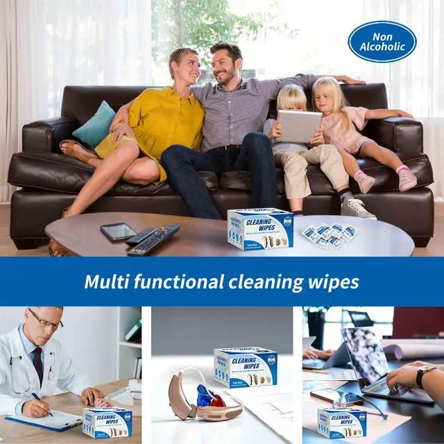 Alt view image 7 of 7 - 100 Count Hearing Aids Cleaning Wipes Individually Packaged Hearing Aid Audio Wipe Cleaning Towelette Tool Kit Supplies Hearing Aid Accessories Suitable for Hearing Amplifier, Earmold, Earbuds, Earwax