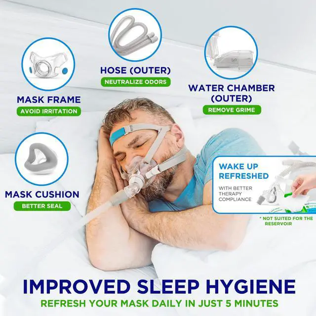 Alt view image 3 of 6 - Wipes - 150 Count Jumbo Pack + 6 Travel Sheets - Dura Cleanse Extra Large, Extra Moist Cleaning Wipes for Full Face, Nasal Masks Unscented Cleaner for CPAP Machine, Supplies and Accessories