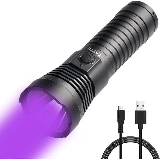 Main image of U3 UV Flashlight Rechargeable 395nm Black Light Torch Blacklight 10W Ultraviolet LED Lamp with Micro USB Charging Cable