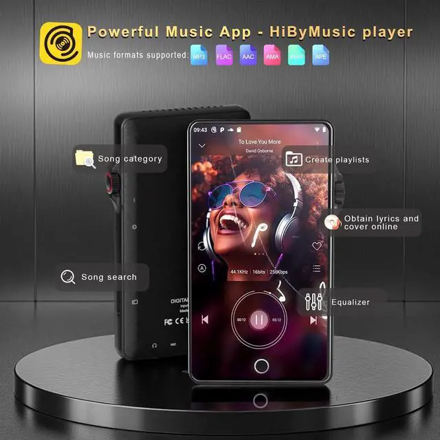 Alt view image 7 of 7 - 80GB MP3 Player with Bluetooth & WiFi, Android Music Player with Spotify, Pandora, Amazon Music & Audible, 4.02" HD Touchscreen, Built-in Speaker, Play Store Support, Expandable up to 512GB
