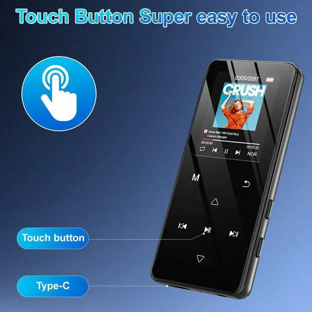 Alt view image 7 of 7 - MP3 Player with Bluetooth 5.3, 32GB Portable Music Player with Speaker, HiFi Lossless Audio, Expandable to 128GB, Lightweight for Running, Gym, Travel, Kids & Students