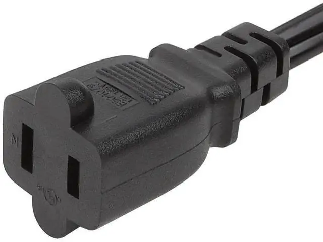 Alt view image 3 of 3 - 1FT(0.3M) Polarized US 2-Prong Male-Female Extension Power Cable,US AC 2-Prong Male/Female Power cable10A/125V,Nema 1-15P to 1-15R Cable Polarized