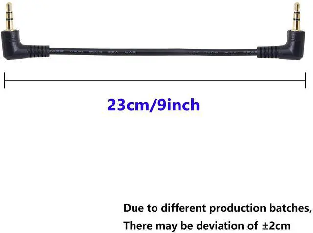 Alt view image 3 of 7 - 3.5mm Stereo Audio Cable, (2-Pack) Gold Plated 90 Degree Right & Left Angled 3.5mm Male to Male Stereo Audio Cable for Smartphones, Tablets, Media Players(3-P,9inch)