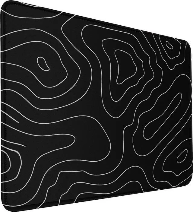 Main image of Mousepad, Large Gaming Mouse Pad with Double Stitched Edges, 14.9 x 11.7 inches Premium-Textured & Waterproof Mousepad, Nonslip Natural Rubber Base Mouse pad for Laptop,Computer, Office, Black White