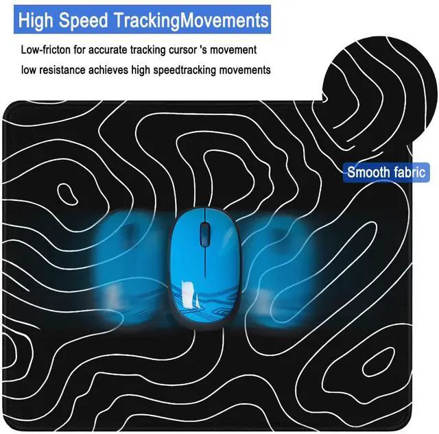 Alt view image 5 of 7 - Mousepad, Large Gaming Mouse Pad with Double Stitched Edges, 14.9 x 11.7 inches Premium-Textured & Waterproof Mousepad, Nonslip Natural Rubber Base Mouse pad for Laptop,Computer, Office, Black White
