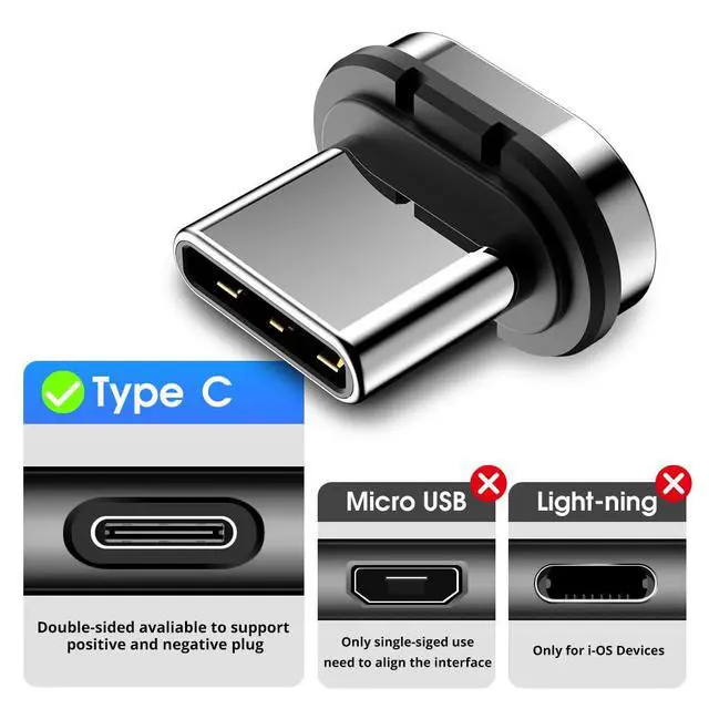 Alt view image 5 of 7 - 24pins Magnetic USB C Connector Tips Head (3 Pack) Compatible for Most Type C Magnet Adapter Phone Pad Tablet Devices