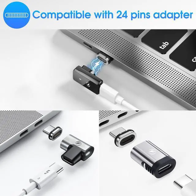 Alt view image 7 of 7 - 24pins Magnetic USB C Connector Tips Head (3 Pack) Compatible for Most Type C Magnet Adapter Phone Pad Tablet Devices