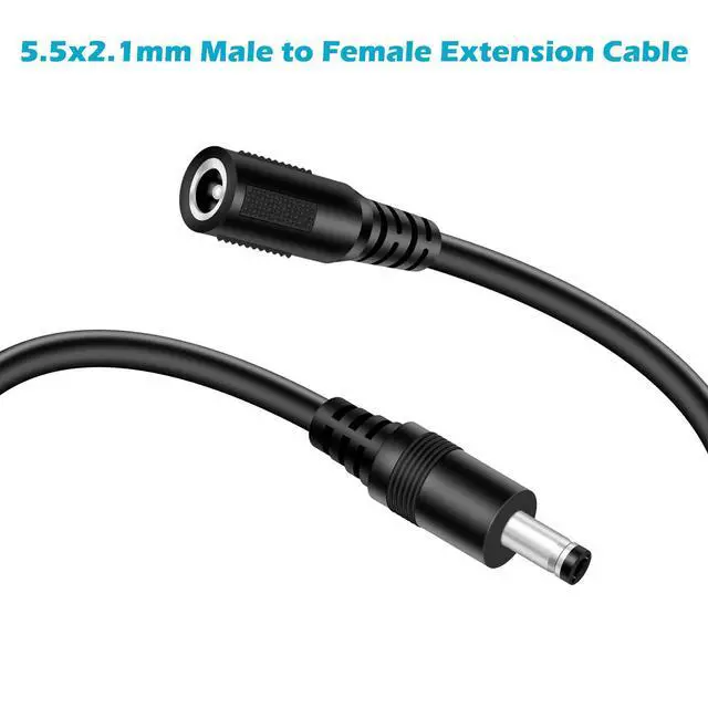 Alt view image 5 of 5 - 18AWG 3FT DC Power Extension Cable, 5.5mm x 2.1mm Male to Female Barrel Plug Jack Power Supply Adapter 5.5x2.1mm Extension Cord for CCTV Surveillance Security Camera LED Strip