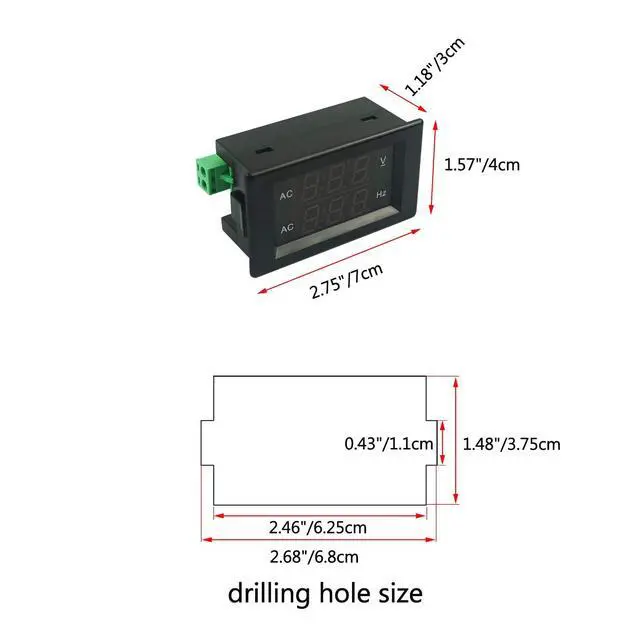 Alt view image 2 of 7 - Digital AC Voltage Frequency Meter, AC 80-500V Voltmeter 45-65Hz Frequency Counter, LED Display Voltage Gauge, Mini Volt Hz Monitor Tester, High Voltage Panel Indicator -for Generator, RV
