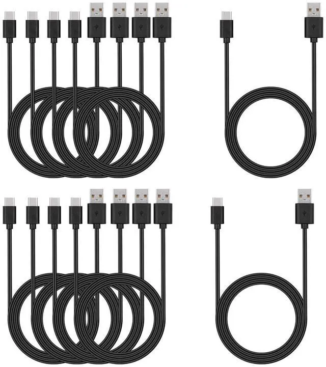 Main image of USB C Cable Bulk, 6ft 10-Pack Type C Phone Charger Cord Black