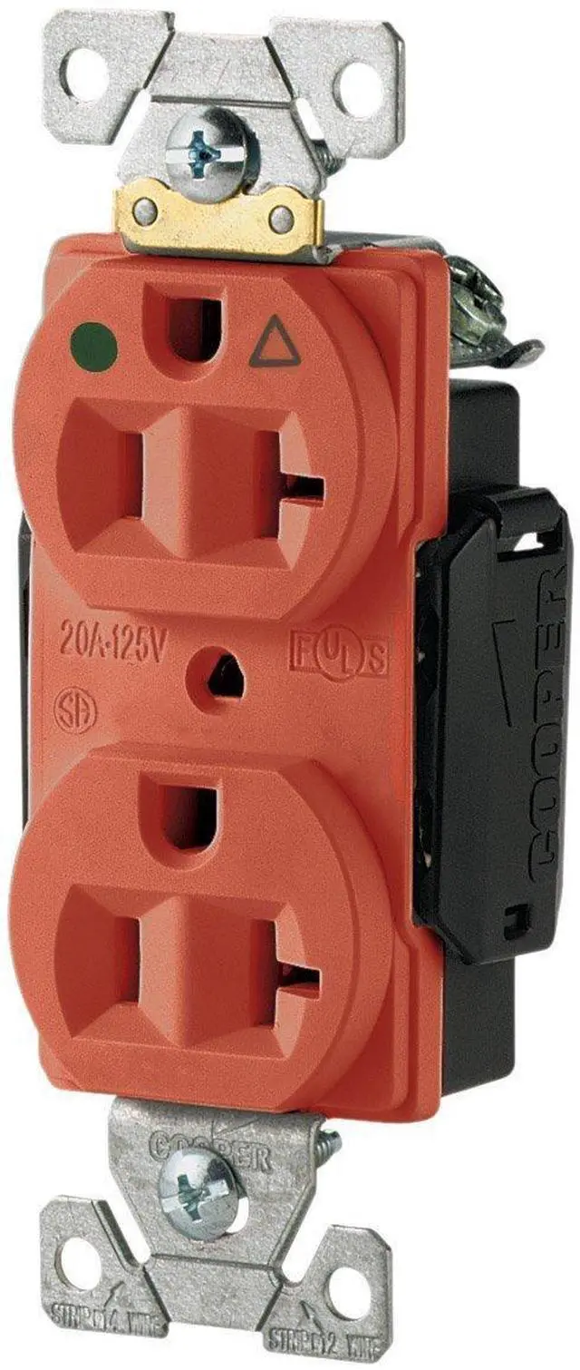 Main image of IG8300RN-SPL Hospital Grade Premium Isolated Ground Duplex Receptacles with 20-Amp, 125-Volt, 5-20-NEMA Rating, Orange