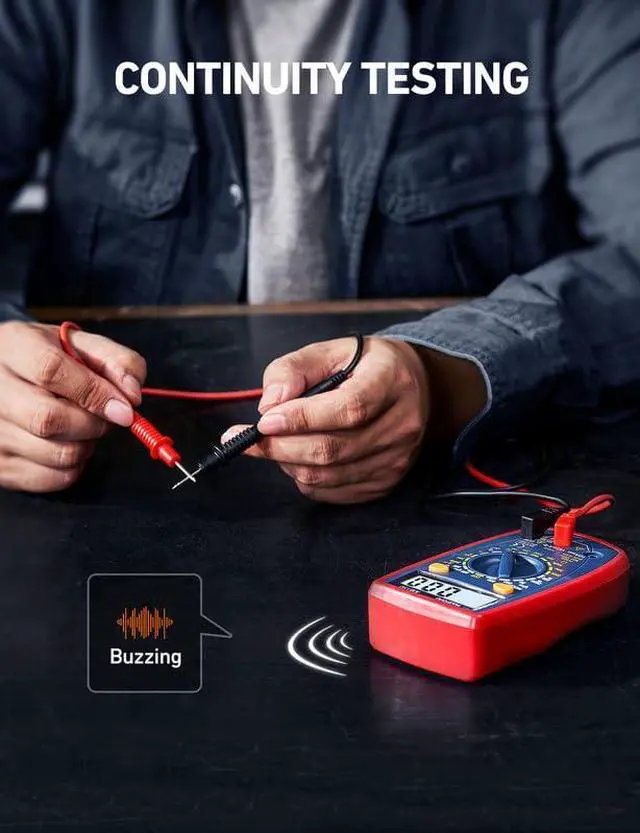 Alt view image 4 of 7 - Digital Multimeter Tester 2000 Counts with DC AC Voltmeter and Ohm Volt Amp Meter; Measures Voltage, Current, Resistance, Continuity and Diode, Blue