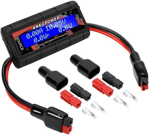 Main image of 150A Watt Meter Power Analyzer, High Precision RC with Digital LCD Screen&2 Sets of 45amp Power Pole Connectors for Voltage (V) Current (A) Power (W) Charge(Ah) and Energy (Wh) Measurement