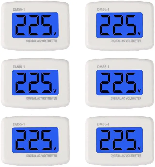 Main image of 6pcs Voltage Test Monitor, Plug in Digital Volt Meter for RV, AC 80-300V Flat US Plug LCD Display Voltmeter 110V 220V Voltage Measuring Monitor Panel Power Line Volt Tester Gauge (6)