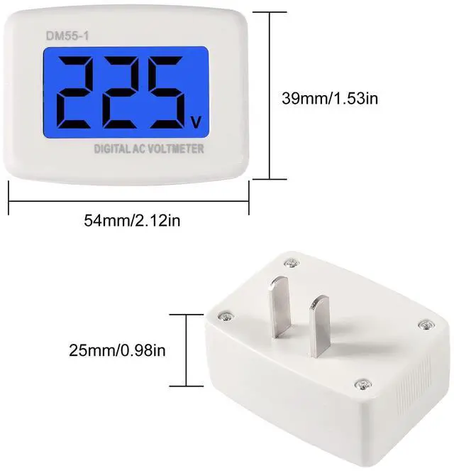 Alt view image 6 of 7 - 6pcs Voltage Test Monitor, Plug in Digital Volt Meter for RV, AC 80-300V Flat US Plug LCD Display Voltmeter 110V 220V Voltage Measuring Monitor Panel Power Line Volt Tester Gauge (6)