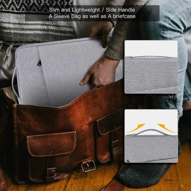 Alt view image 6 of 7 - 17.3 Inch Laptop Case Bag for HP 17.3 / Envy 17 17t/ Pavilion 17, Acer Nitro 5, Lenovo IdeaPad 3 17, ASUS VivoBook Pro 17 Carrying Protective Case(Light Grey)
