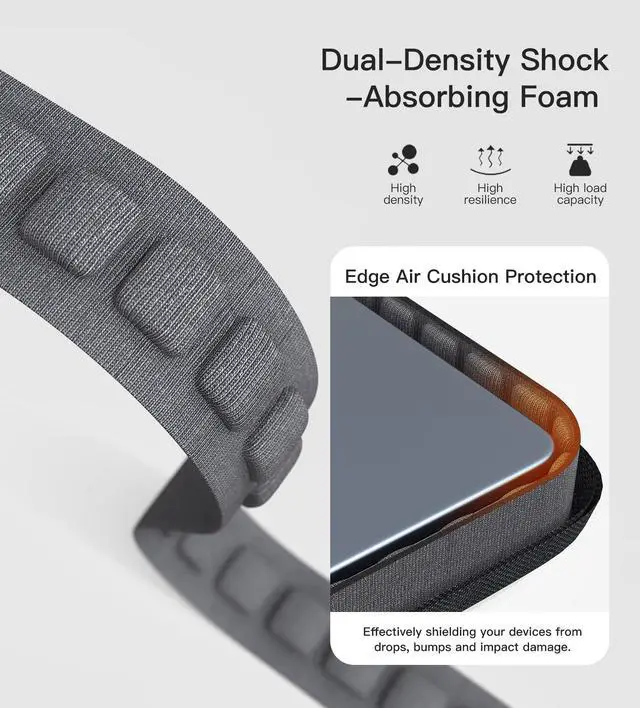 Alt view image 3 of 7 - 17 17.3 inch Laptop Sleeve Case for 2026 2025 HP 17 inch Touchscreen Computer, HP Envy/Pavilion, Shockproof-Padded Travel Carrying Laptop Bag with Accessory Pockets, Black