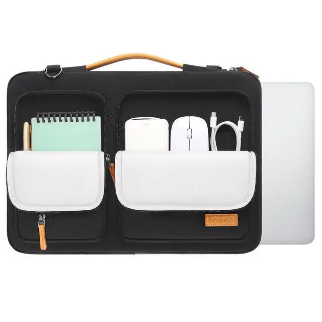 Alt view image 3 of 7 - 17 inch Laptop Sleeve Protective Case Cover Compatible with 17-17.3 inch HP Dell ASUS Lenovo Chromebook,Waterproof Computer Cases Bag with Handle,Black