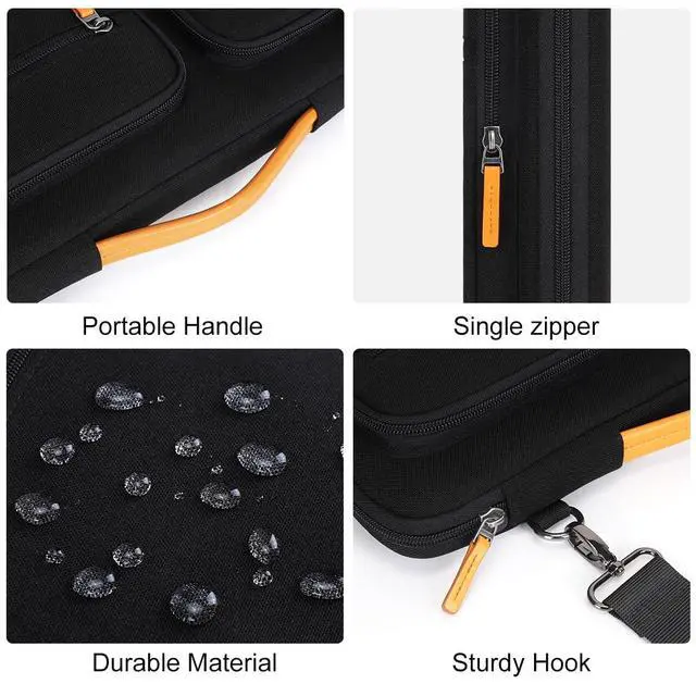 Alt view image 5 of 7 - 17 inch Laptop Sleeve Protective Case Cover Compatible with 17-17.3 inch HP Dell ASUS Lenovo Chromebook,Waterproof Computer Cases Bag with Handle,Black