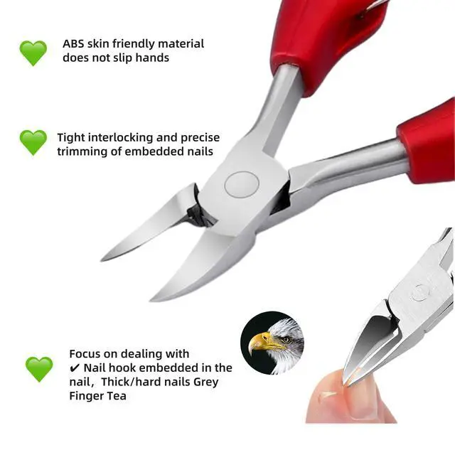 Alt view image 2 of 7 - Professional Toenail Clippers for Thick & Ingrown Nails - Extra Sharp Curved Blade, Double Spring, Non-Slip Handle - Podiatrist Recommended for Men/Seniors with Hard/Thick Toenails (Silvery)