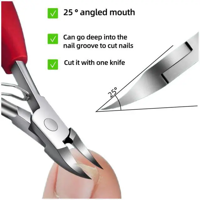 Alt view image 5 of 7 - Professional Toenail Clippers for Thick & Ingrown Nails - Extra Sharp Curved Blade, Double Spring, Non-Slip Handle - Podiatrist Recommended for Men/Seniors with Hard/Thick Toenails (Silvery)