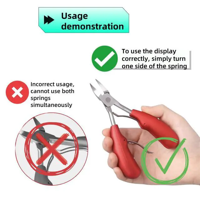 Alt view image 7 of 7 - Professional Toenail Clippers for Thick & Ingrown Nails - Extra Sharp Curved Blade, Double Spring, Non-Slip Handle - Podiatrist Recommended for Men/Seniors with Hard/Thick Toenails (Silvery)