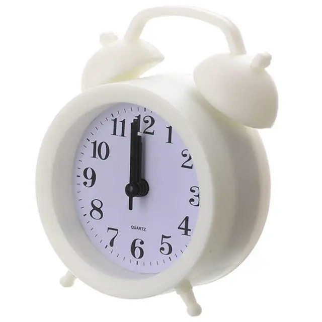 Alt view image 6 of 7 - Alarm Clock - Double Bell Classic Home Cute Battery Operated Analog Mini Round Bedside Desk Kid Gifts Children's Student Home Decoration (White)