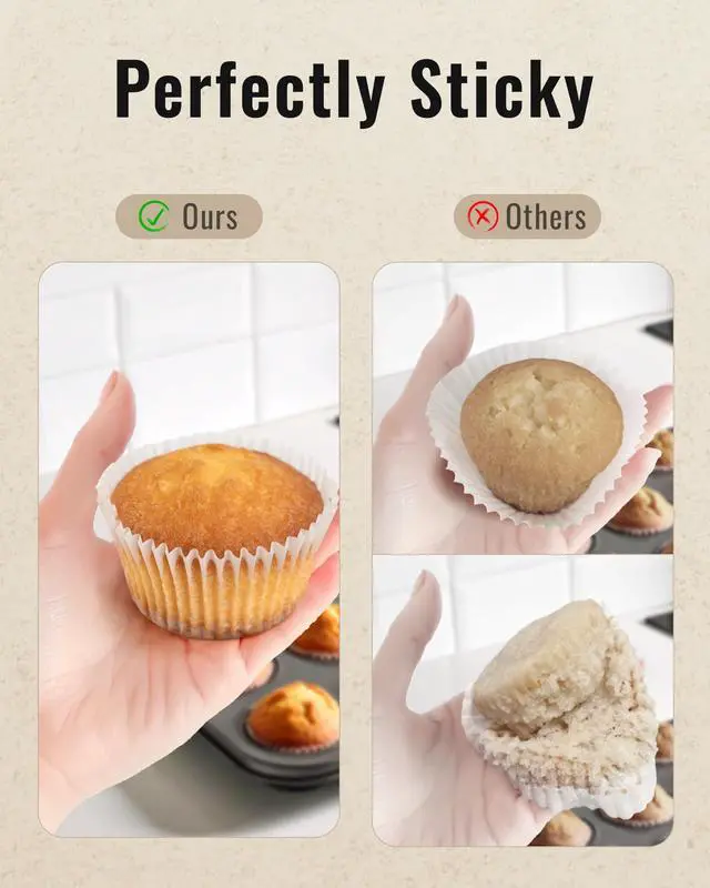 Alt view image 3 of 7 - 200pcs Standard Cupcake Liners for Baking, White Muffin Liners