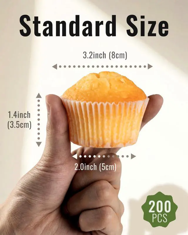 Alt view image 4 of 7 - 200pcs Standard Cupcake Liners for Baking, White Muffin Liners