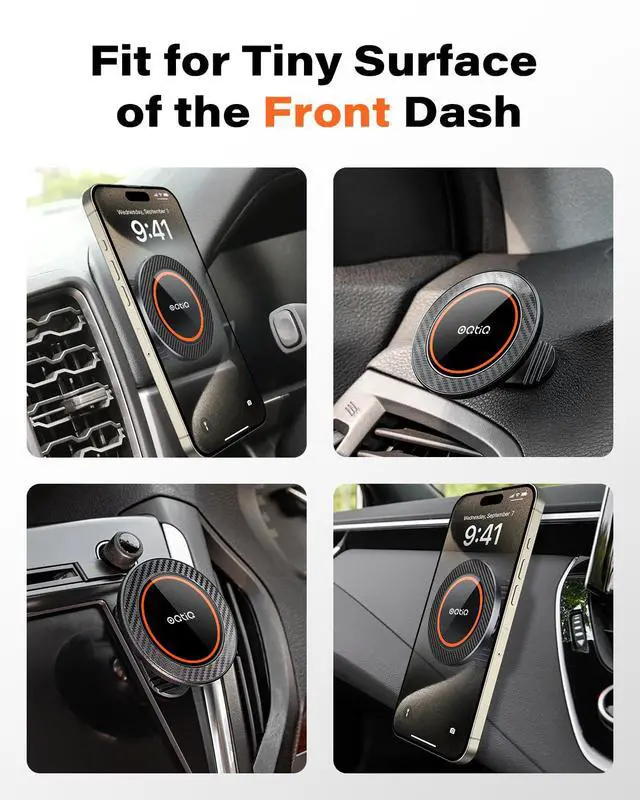 Alt view image 2 of 7 - for MagSafe Car Mount with 17 N54 Magnets, Dashboard Phone Holder