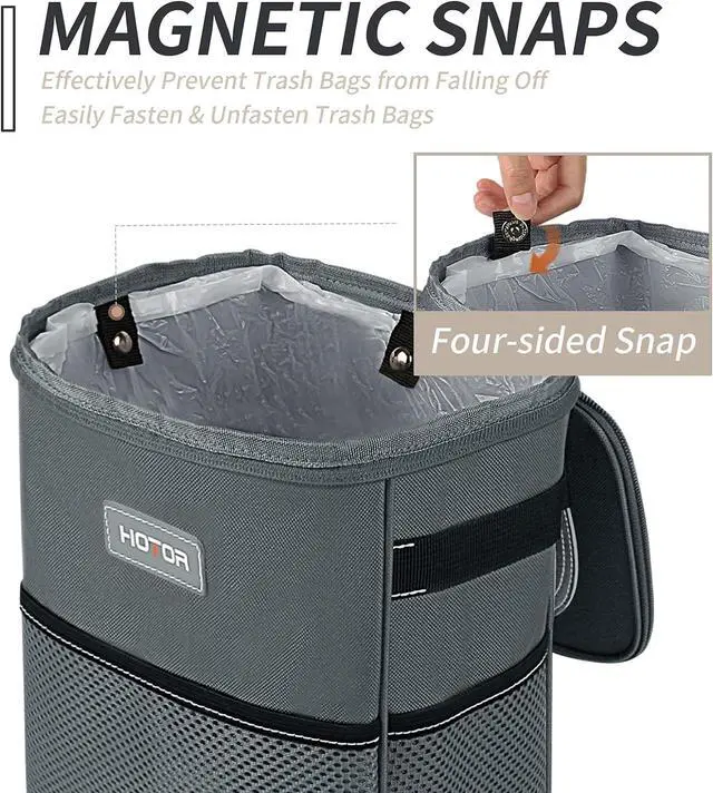 Alt view image 2 of 6 - Car Trash Can, Compact Waterproof Organizer, Leak-Proof Bin, 2-Gallon