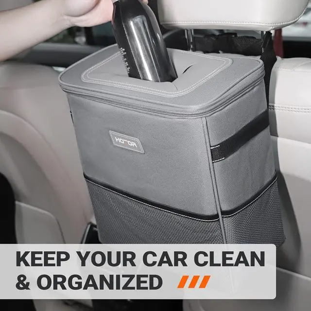 Alt view image 4 of 6 - Car Trash Can, Compact Waterproof Organizer, Leak-Proof Bin, 2-Gallon