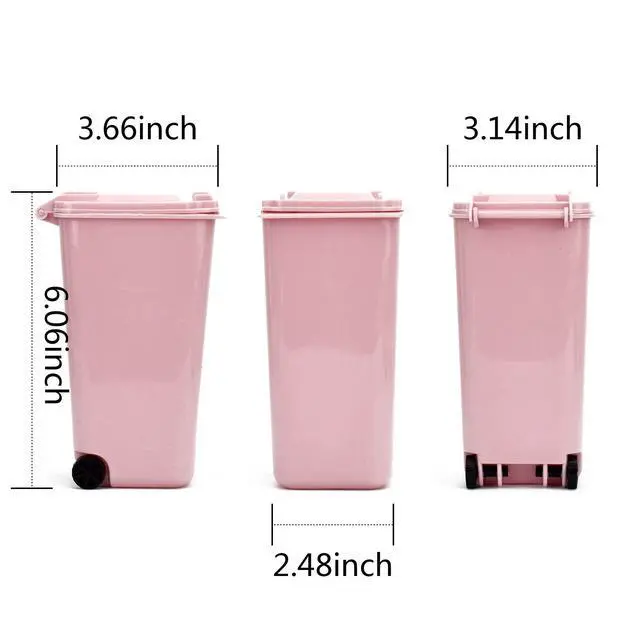 Alt view image 2 of 7 - Mini Trash Can with Lid Swing Top Small Trash Can Pen Holder for Car Bedroom Office Desktop 22 Fl Oz (4 Pcs Multi-Color)