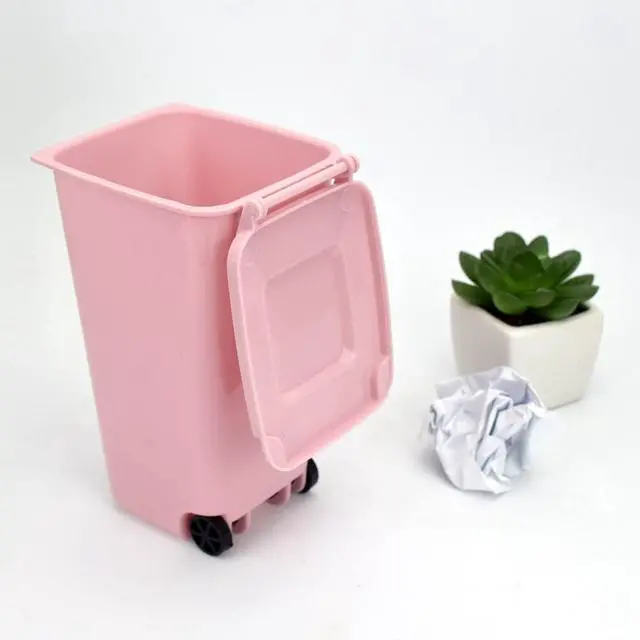 Alt view image 5 of 7 - Mini Trash Can with Lid Swing Top Small Trash Can Pen Holder for Car Bedroom Office Desktop 22 Fl Oz (4 Pcs Multi-Color)