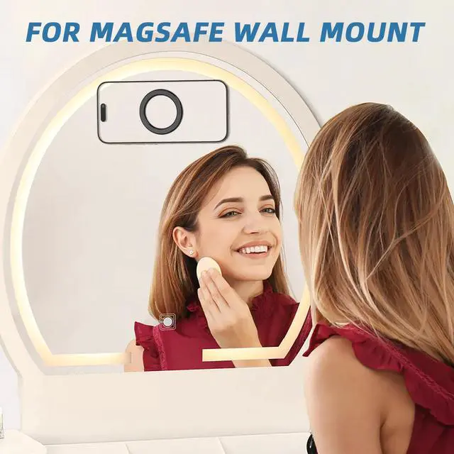 Alt view image 3 of 7 - 3 Pack Wall Mount Magnetic Phone Holder for iPhone 17/17 Pro/17 Pro Max/Air/16 15 14 13 12 Pro Max Plus mini, Hands-Free Magnet Shower Mirror Cell Phone Holder & Car Sticker Phone Stand (Black)
