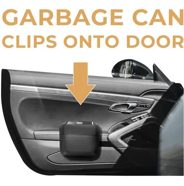Alt view image 2 of 7 - Automotive Trash Can, Pack of 2, with 60 x Replacement Trash Bags, Clip onto Car Door, Seat Back Pocket, Or Free-Standing Home, Office