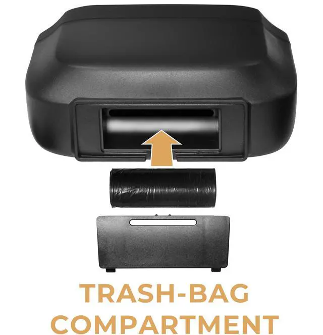 Alt view image 6 of 7 - Automotive Trash Can, Pack of 2, with 60 x Replacement Trash Bags, Clip onto Car Door, Seat Back Pocket, Or Free-Standing Home, Office