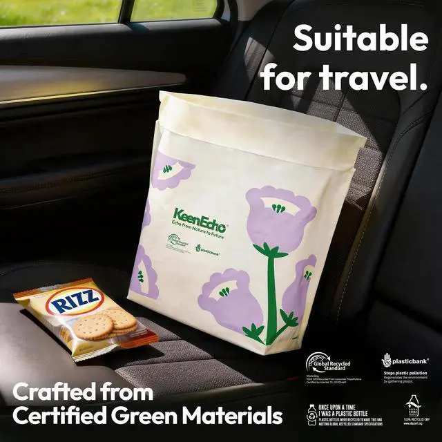 Alt view image 2 of 7 - Disposable Car Garbage Bin Bags, Vomit Trash Bags made with Recycled HDPE for Boat, Plane, Travel, Camping, Bedroom, Study Room, Office and Car, 20 pcs,Purple