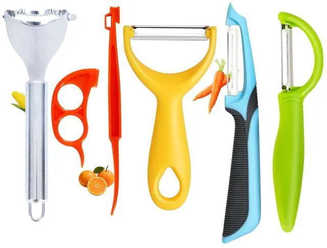 Main image of Multi-Functional Kitchen Peeler Set: Potato, Carrot, Apple Peelers + Corn Remover, Orange Peeler Tool, Y Peeler for Veggie & Fruit (Color-2)