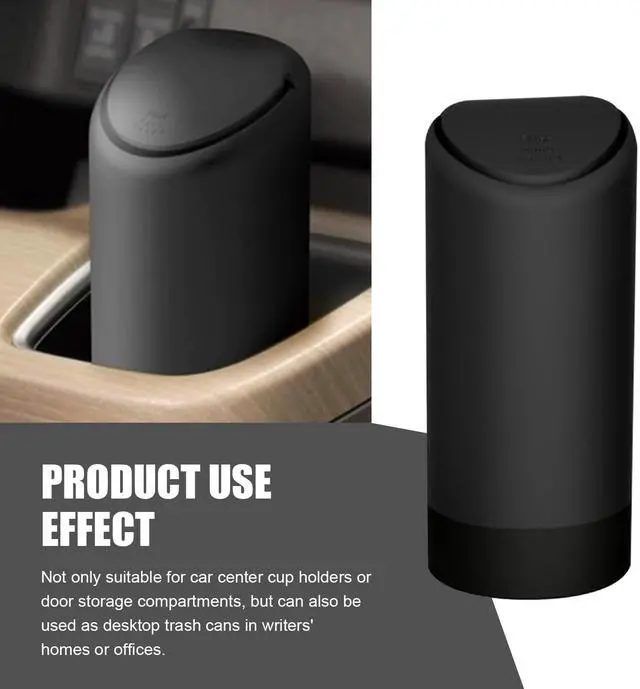 Alt view image 6 of 6 - Car Trash Can with Lid, Soft and Squeezable Silicone Silent Trash Can, Removable and Easy to Clean Multifunctional Storage Box, for Most Cars, Offices and Homes (Black)